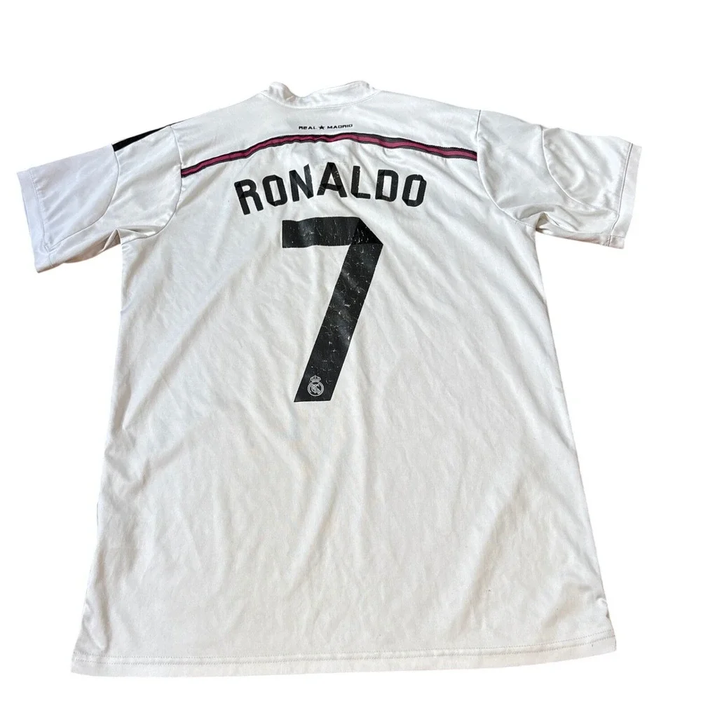 Adidas Real Madrid Jersey Mens White‎ Ronaldo 7 2014-15 Home Kit SIZE M